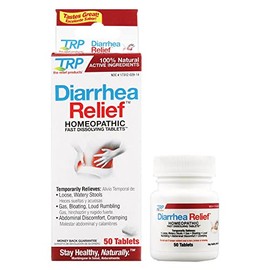 The Relief Products Diarrhea Relief - 100% Natural Active Ingredients - Relieves Loose Stools, Gas, Bloating, Discomfort - Fast Dissolving Tablets - 50ct
