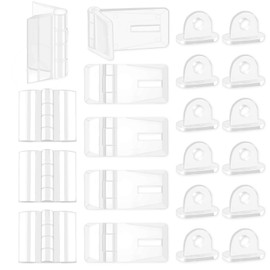 Swpeet Assortment Kit: 60 Pcs Mini Acrylic Hinges, Hasps, Lock Buckle Latches & Folding Hinges for Cabinet Drawer