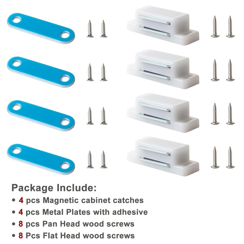 SDTWZW Cabinet Magnets Latch White Magnetic Door Catch for Cupboard