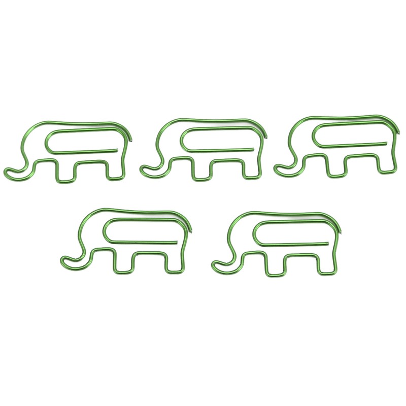 100pcs Paper Clip Cute Elephant Shaped Stainless Steel Paper Clip