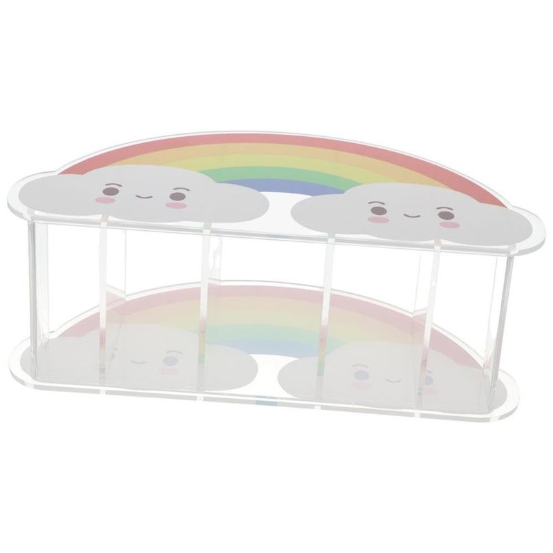 GetCoupon New Rainbow Shape Arylic Pen Holder Desktop Organizer Box,