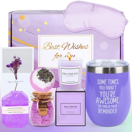 LISAPRO Regalos de cumpleaos para mujeres, Cesta de regalo relajante de spa, Paquete de cuidado personal para mujeres, Christmas Gifts for Mom Wife...