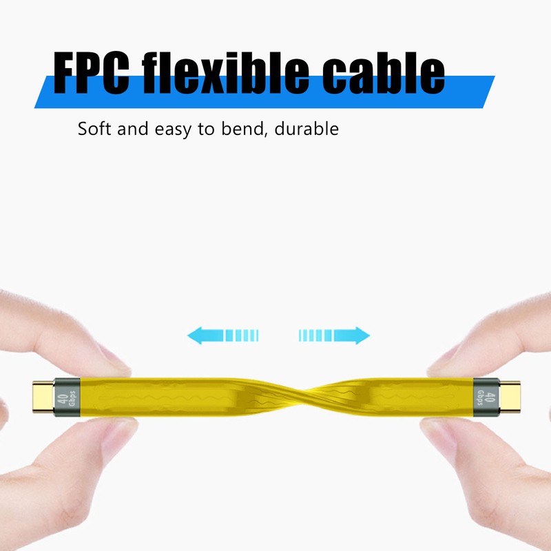 Short USB To USB C Cable 40Gbps 100W Fast Charging