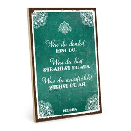 TypeStoff HS-01135 Wooden Sign with Saying - Radiance - Vintage Look with Quote as Gift and Decoration on Hygge and Buddha Theme