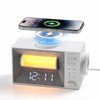 Sound Machine Alarm Clock with Wireless Charger for Bedroom, Hotel