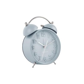 Karlsson KA5784LB Iconic Retro Silent Metal Alarm Clock, Light Blue, H16.5 x 5.5 x 11 cm