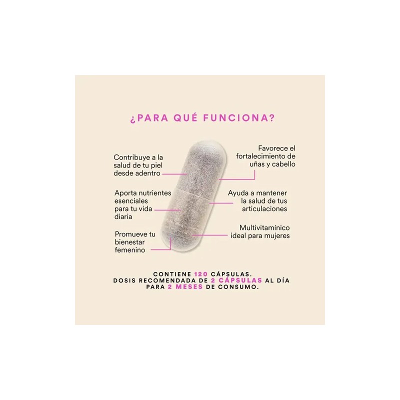 Suplemento Multivitaminico Mujer Querida Nutrition 120 Capsulas Colágeno Hidrolizado Vitaminas