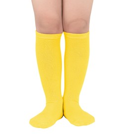 Yellow Socks Kids Yellow Soccer Socks Boys Football Socks Softball Socks for Girls Toddler Baseball Socks Yellow Knee High Socks Athletic Socks 1 Pack Pure Yellow