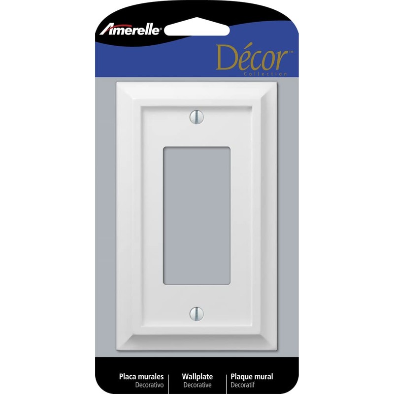 AMERELLE Deerfield 1 Gang Rocker Composite Wall Plate - White