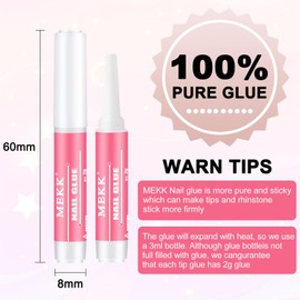 MEKK MEKK Nail Glue,Super Strong Nail Glue for Acrylic Nails,Long Lasting Nail Glue for Press Ons,Professional Nail Tip Glue Nail Tech Supplies Adhesive Press On Nail Glue for Nail Tips 0.07OZ/PCS(24PCS)