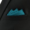SHLAX&WING Solid Blue Men's Pocket Square Silk Business 32cm, blue