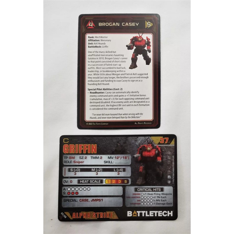 Catalyst Game Labs Battletech Griffin Mech + Alpha Strike Cards