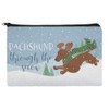Dachshund Dashing Through the Snow Winter Christmas Makeup Cosmetic Bag