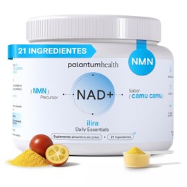 NAD+ NMN 500mg con Resveratrol, Fisetina, Spermidina, Quercetina y 16 Nutrientes Esenciales | Suplemento con 21 Ingredientes | Extracto en Polvo 210 g | Sabor Camu Camu | Daily Essentials | 30 Porciones | ilira by Palantum Health