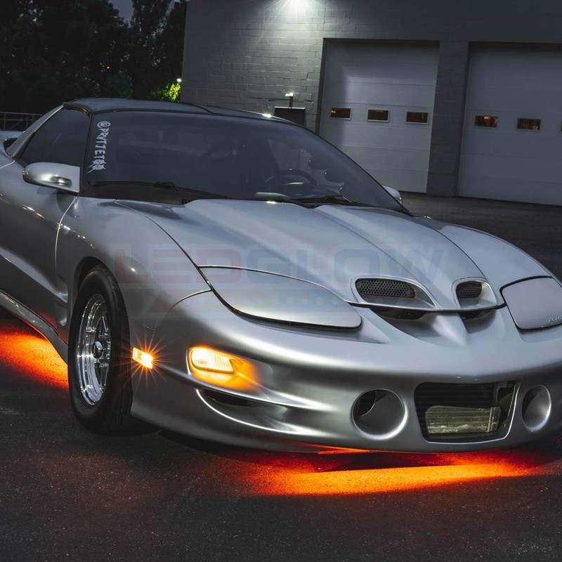 LEDGlow 4pc Orange Flexible Car Slimline LED Underbody Underglow Accent