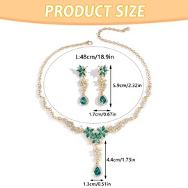 XFSRG Jewellery Sets for Women Elegant Diamond Studded Necklaces and Earrings Set Gold and Silver Jewellery Set for Weddings Bridal Jewellery and Daily Life, Alloy Steel