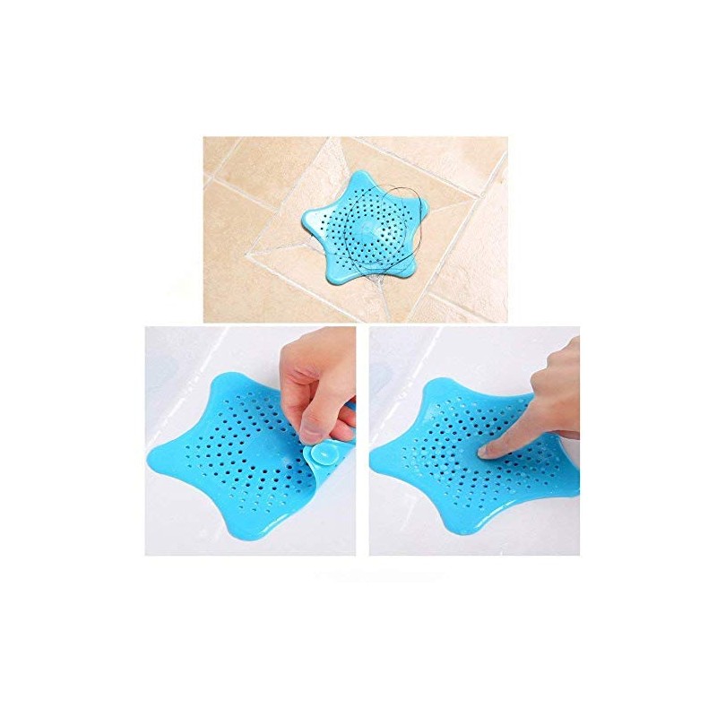 3-Piece Starfish Silicone Sink Strainer Set for Hair Catching