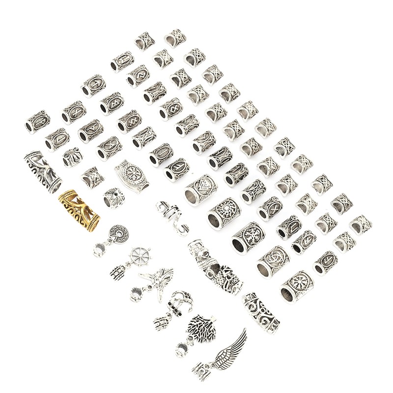 106pcs Dreadlocks Hair Rings Alloy Different Shapes Exquisite Patterns Hair