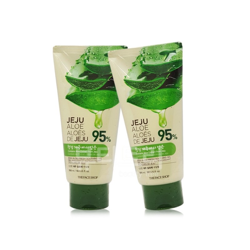 The Face Shop Jeju Aloe Soothing Gel 300ml+300ml/Large Size /