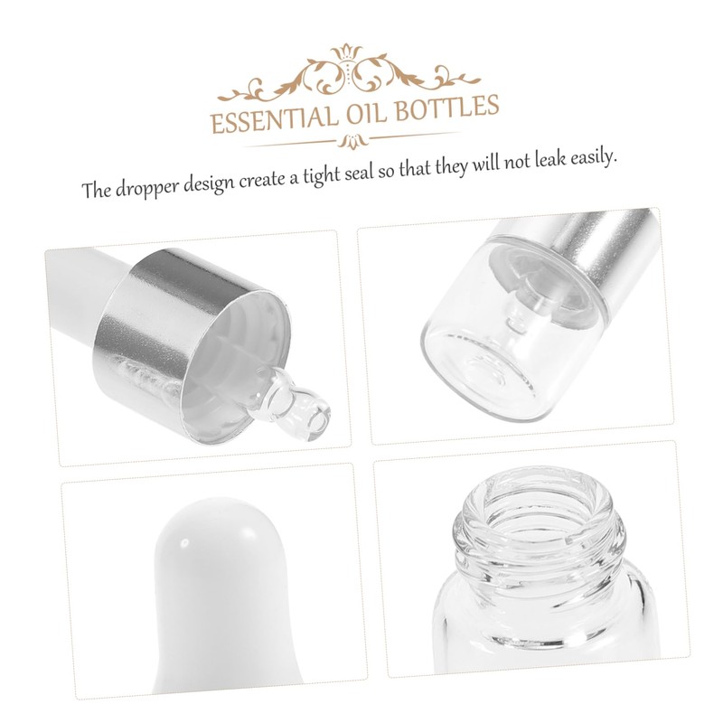 Mikinona 30Pcs Convenient Dropper Bottles Transparent Essential Oil Dispensing for