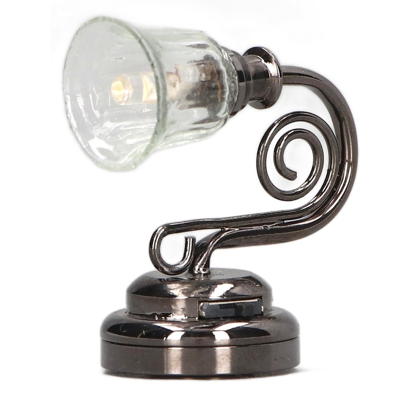 1:12 Dollhouse Wall Lamp LED Warm Lighting Vintage Look Metal