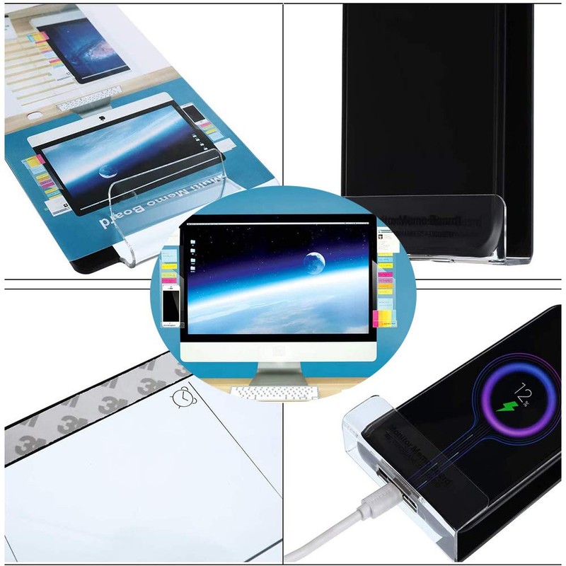 Memo and Notes Board, Pack of 2 Acrylic Transparent Sticky