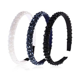 Pack of 3 Crystal Headbands, Sparkling Headbands, Elegant Headbands, Women's Headbands, Pearl Headbands, Clothing Accessories