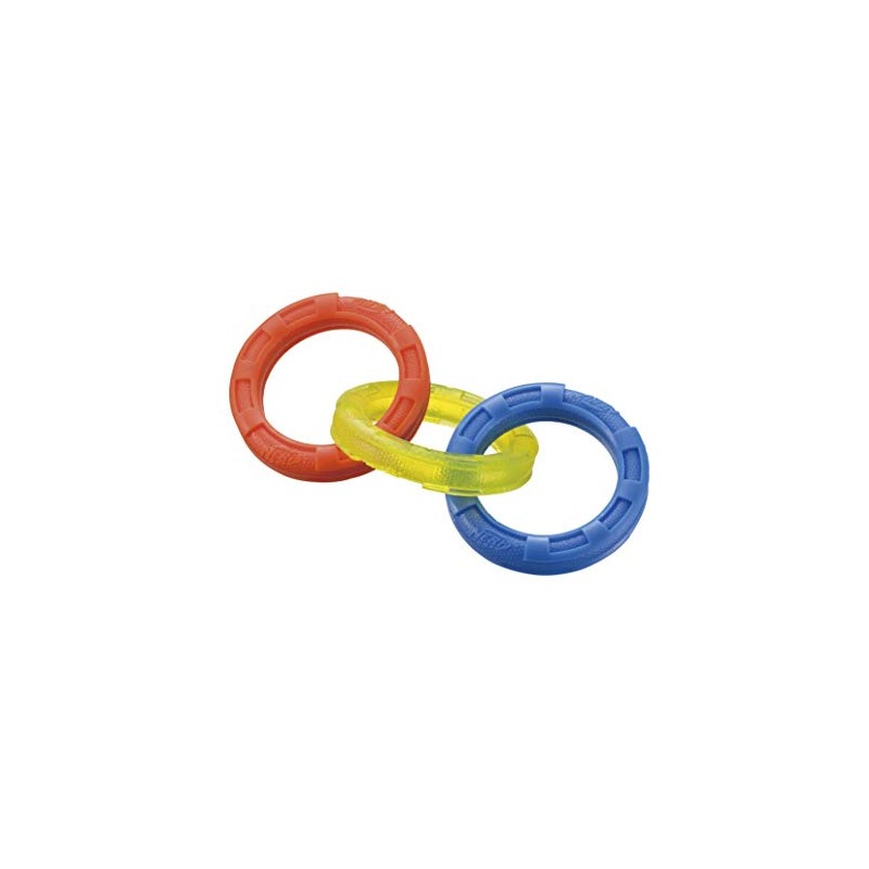 Richell Dog Toy, Nerf Dog, Three Ring Tag, 10.5i