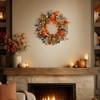 20 Inch Pre-Lit Pumpkin Fall Wreath for Front Door, 30