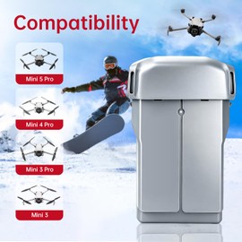PoweLyt 1-Pack Mini 5 Pro/4 Pro/Mini3 Series Intelligent Flight Battery 5000mAh 7.38V Supports 52 Mins of Max Flight Time Fully Compatible with DJI Mini 5 Pro/Mini4 Pro/3/3 Pro Plus