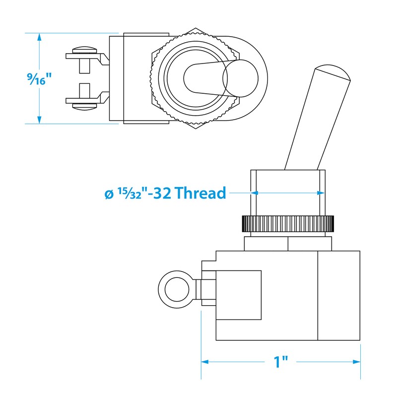 Seachoice 2-Position Heavy Duty Toggle Switch, On/Off, 2 Screw Type