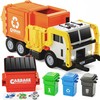 JOYIN Large Friction Powered Garbage Truck Toy Set, Includes Dumpster,