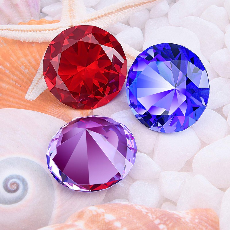 Large Crystal Diamond Paperweight with Stand Jewels Wedding Decorations Centerpieces