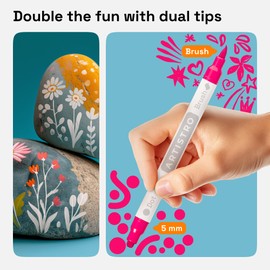 ARTISTRO 48 Rock Acrylic Paint Markers - Rock Painting Kit for Arts & Crafts - Dual Tip Acrylic Paint Pens