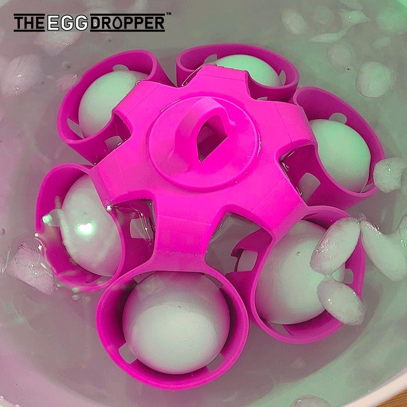 The EggDropper Silicone Egg Boiling Gadget - Cooks 6 Eggs,