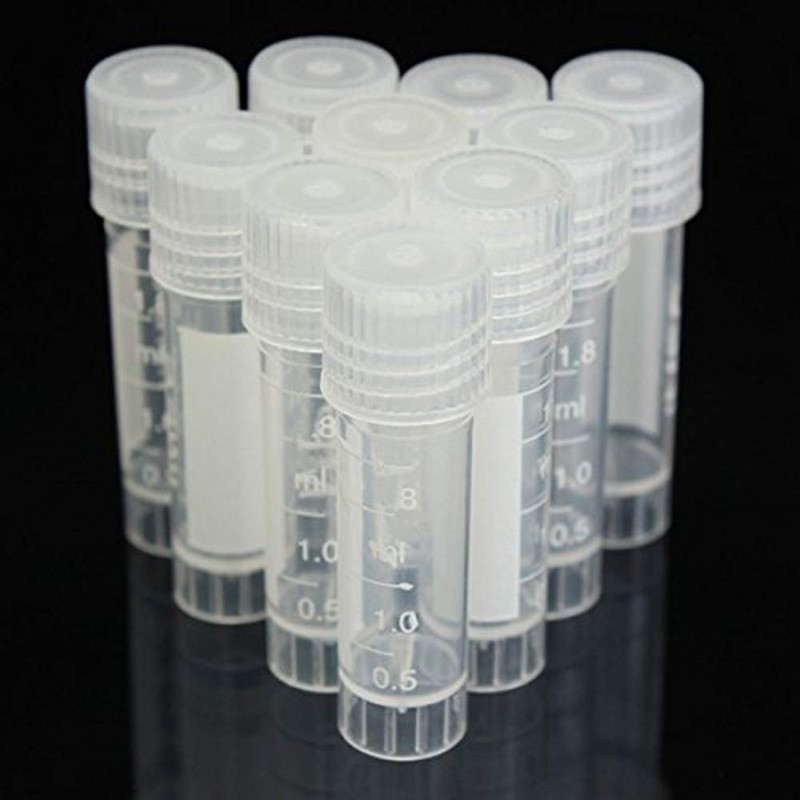 CynKen 20pcs 2ml Graduated Plastic Cryovial Cryogenic Vial Tube Self