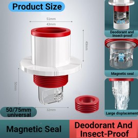 Washing Machine Pipe Seal WISIRENT, 50 mm and 75 mm Washing Machine Drain Seal Kitchen Pipe Seal Odour Stop Drain Washing Machine Drain Seal Washing Machine for Washing Machines, Kitchens