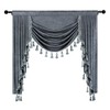 ELKCA Grey Chenille Curtains Valance for Living Room Window Waterfall