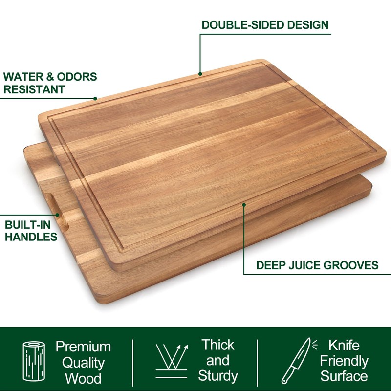 20" XL Extra Large Wooden Cutting Boards for Kitchen Charcuterie