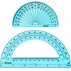 EBOOT 2 Pcs Plastic Protractor Clear 180 Degrees Transparent Protractor