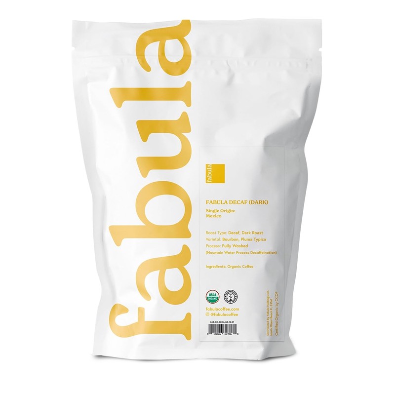 Fabula Coffee Decaf Dark Roast Whole Beans - Organic -