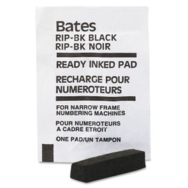 Bates Ready-Inked Pad for Standard and Dropped Cipher Numbering Machines, Black, 9808196