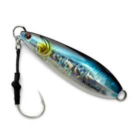 BLUEWING Fishing Lures Saltwater Jigging Lures Vertical Jigs for Saltwater Fish Slow Fall Pitch Sinking Lead Fishing Bait with Hook 200g Blue