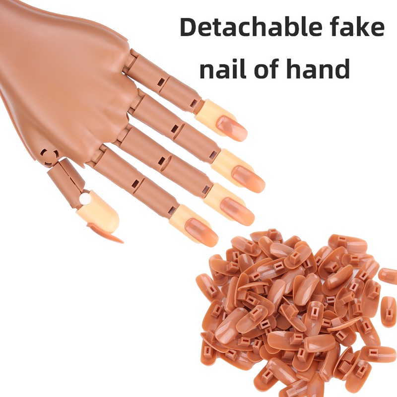 Flexible Movable False Fake Hands Nail Art Manicure Practice Hand