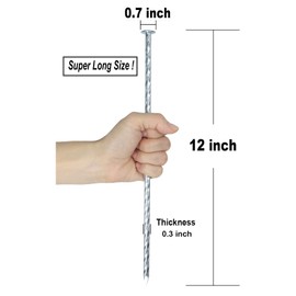 12 Inch Galvanized Landscape Stakes Metal Landscape Edging Anchoring Spikes, Landscape Anchoring Stake for Artificial Turf, Paver Edging, Weed Barrier, Tent, Camping, Carpentry (25)