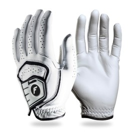Franklin Sports Golf Glove - Pro Golf Gloves - Premium Leather Golfing Glove - Maximum Grip - White - Right Hand Glove - Adult Large