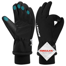 TravelHawk Winter Gloves Men Women Black Touchscreen Gloves Warm Thermal Gloves Ski Gloves Cycling Gloves Sports Gloves Running Gloves Non-Slip Windproof - L/XL