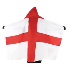 Toyland® ADULT ST GEORGE CROSS ENGLAND FLAG CAPE - 2022 WORLD CUP - FOOTBALL SUPPORTERS CAPE