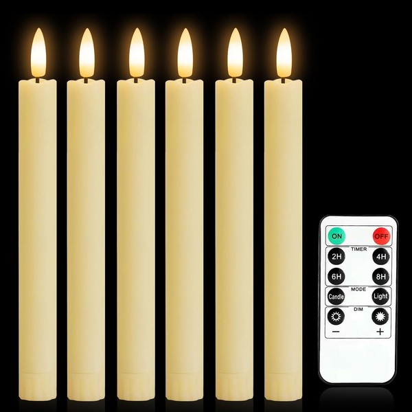 LED Taper Candles with Timer Function, LED Candles Flickering Flame