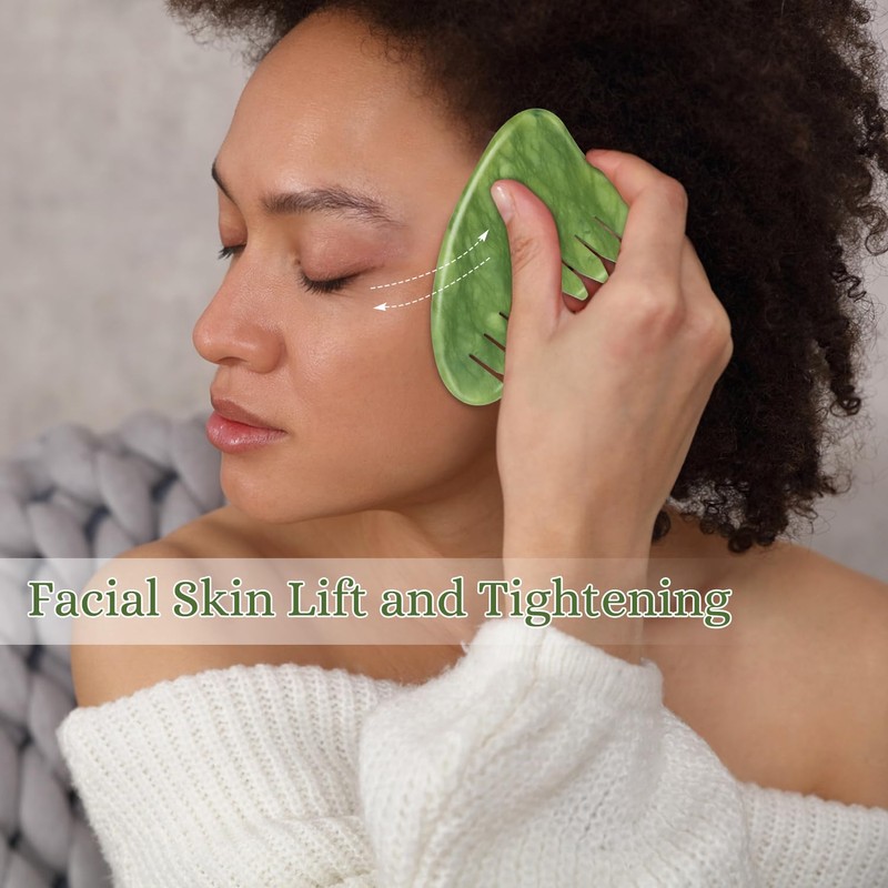 Multipurpose Jade Green Handmade Massage Comb Full Relaxing Massage Scalp